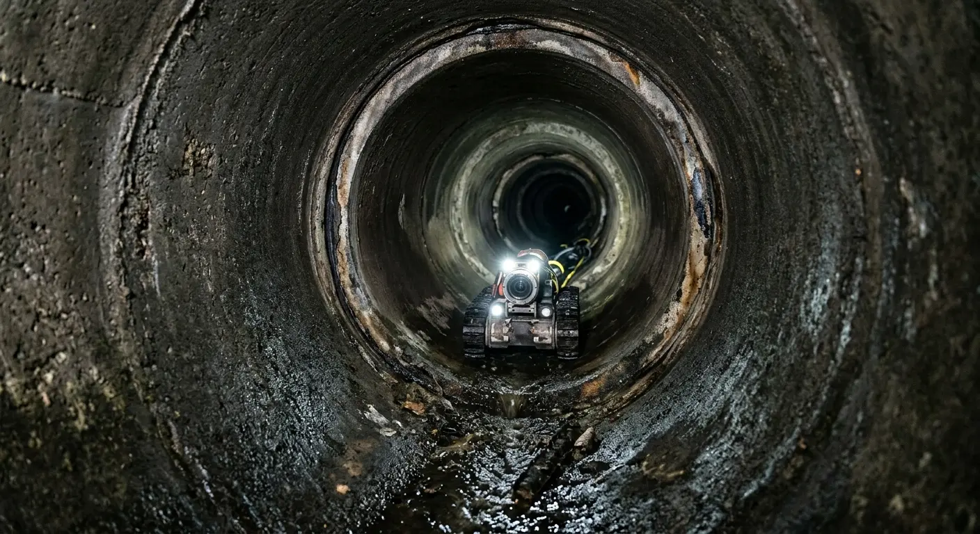 Robotic sewer camera inspecting pipe interior for Sewer Line Repair in Lexington Park